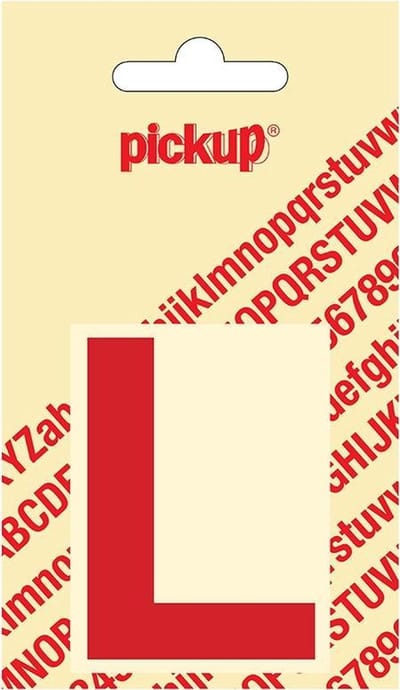 Pickup plakletter Helvetica 60 mm - rood L