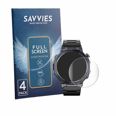 Savvies - Screenprotector voor Jugeman V20 1.43" - Folie Beschermfolie transparant volledig dekking 4 Stuks