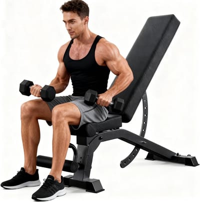 Verstelbare Halterbank - Trainingsbank Fitness - Full Body Workout - Hoge Gewichtscapaciteit - 1200 Lbs - Zwart