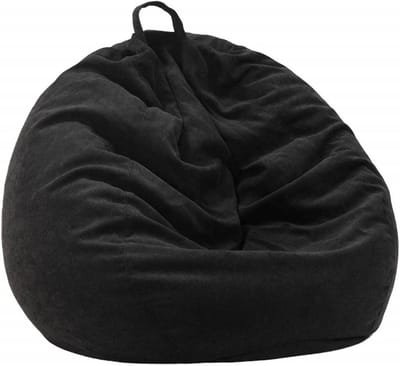 Zitzak Hoes - Stoelhoes Pluche - Opbergen Speelgoed - Plat Gennaaid Sterk - 70x80CM - Zwart