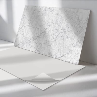 Wallfluent Vinyl Wandpaneel - Marmerpatroon met aderen Zelfklevende Wandbekleding - 100 cm x 50 cm - Wit Vinyl Wandpaneel - 1 stuk - Rechthoekig Wandbekleding Vinyl - Texturen Wandpaneel - Wandpaneel PVC - Wandpaneel Keuken en Badkamer