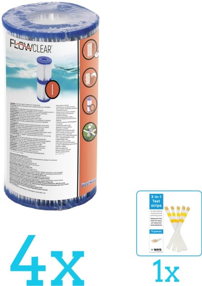 Bestway - Flowclear - Filtercartridge Type I - Volumebundel - Filter - 4-delig