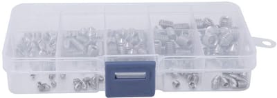 Solidchoice- Schroefset 200 Stuks - Roestvrij Stalen Schroeven - M3/M4/M5/M6/M8 - Glad Uiterlijk - Heldere Draden - Compact Ontwerp - Stelschroef