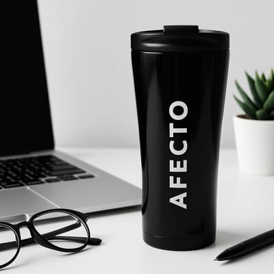 Afecto Premium Koffiebeker To Go – zwart – 500 ml – Dubbelwandige RVS Thermosbeker voor Warm en Koud Drankgebruik