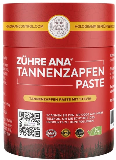 Zühre Ana® Stevia Dennenboomhars Pasta – Suikervrij Voedingssupplement met Gember, Kurkuma & Vitamine C D3 Zink – Geschikt voor Diabetici – 100% Natuurlijk – Halal