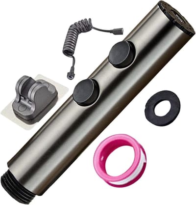 Toilet Douche Set - Bidet Sprayer - Badkamer Reinigen - Roestvrij Staal - 2m Slang - Grijs