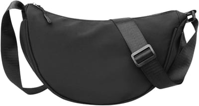 Allecto Plus - Zwarte Crossbody Tas voor Vrouwen - Halve Maan Design - Ideaal voor Woon-werkverkeer, Reizen en Dagelijks Gebruik - Duurzame Schoudertas met Cross Body Draagmogelijkheid