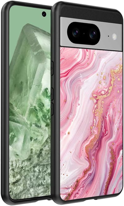 Geschikt voor Google Pixel 8 Telefoonhoesje met marmer opdruk - TPU backcover case marble design - Roze - Smartphonica geschikt voor Google Pixel 8