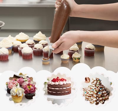Famanu – spuitzakken 100 stuks 40 cm, medium formaat voor cupcakes, koekjes en taartdecoratie