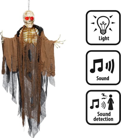 Boland - Decoratie Creepy mummy - Horror - Skelet - Halloween - Versiering met licht en geluid
