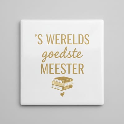 ’s Werelds Beste Meester Decoratieve Tegel – Waardering Tekst Cadeau – Keramische Tegel 15 × 15 cm