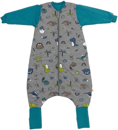 Baby Slaapzak met Voeten - Oeko-Tex Slaapzak - Veilig Slapen - Verwijderbare Mouwen - 110 cm - Dino