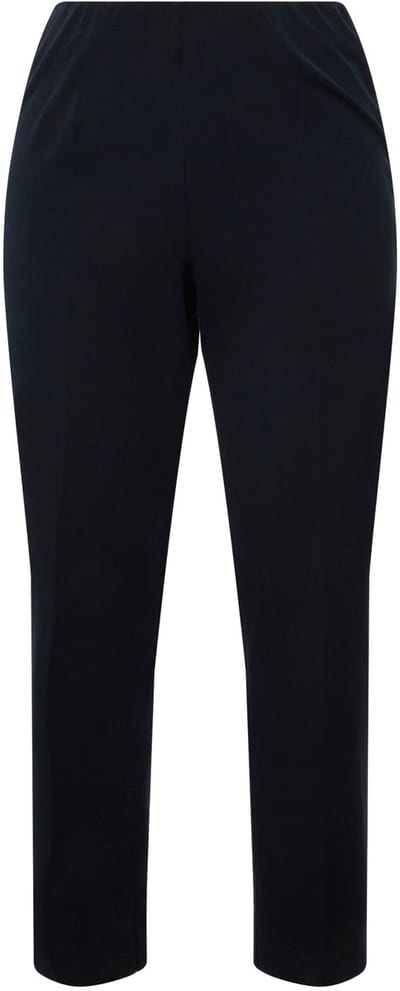 Ulla Popken - Dames - 7/8-broek biezen smalle broekspijpen elastische tailleband - Marine - Maat 42