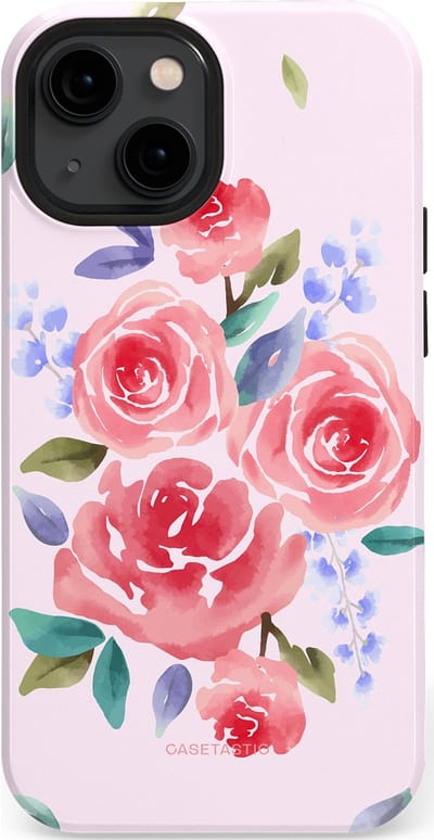 Casetastic hoesje geschikt voor Apple iPhone 13 mini - MagSafe - Dubbellaagse bescherming - Aquarel pracht - Fashion Case - Lichtroze Lavendel