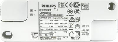 Philips Certadrive - LED Driver 28W - 700mA - Flikkervrij - DC connector - Energiezuinig
