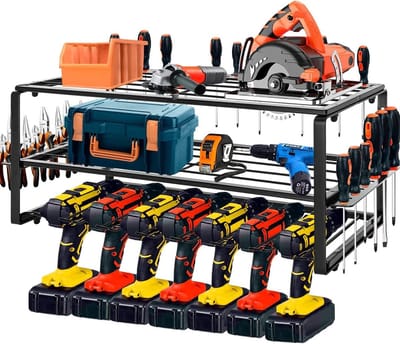 Wandmontage, stijl gereedschapopslag voor elektrisch gereedschap, boor, multifunctionele boor, gereedschapsrek, 66 x 20 x 20 cm