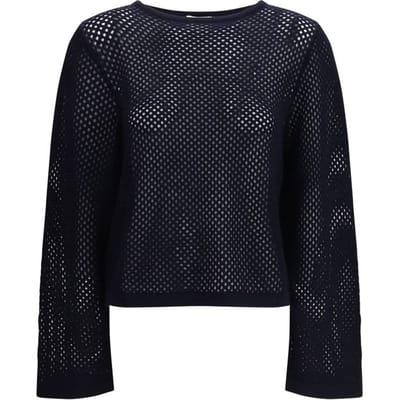 Allude Blauw Fleece Wol Sweatshirt