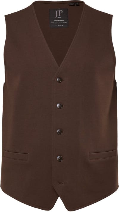 JP 1880 - Heren - Jersey vest NEW YORK FLEXNAMIC® business mix en match - Donkerbruin - Maat 6XL