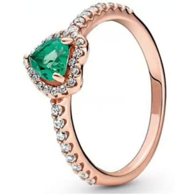 925 Zilver Verhoogd Rood Roze Wit Blauw Groen Hart Roségoud Ring Ringen Voor Vrouwen Zirkoon Design Originele Sprankelende Zirkoon Ringen 8 beige