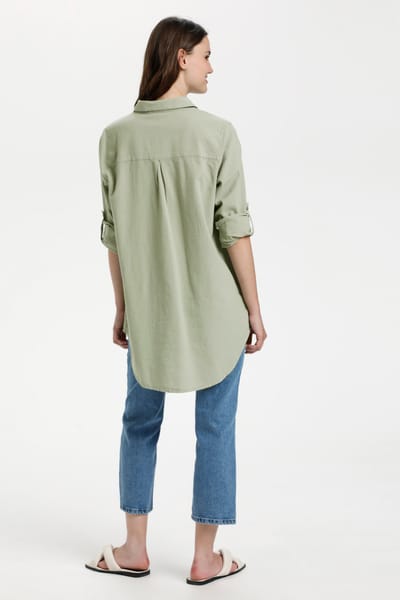 Overhemd met lang mouwen Loose fit Seagrass green