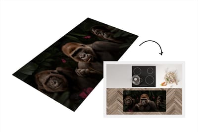 Keukenloper - Loper keuken - Jungle - Apen - Vlinder - Planten - 120x60 cm - Keukenloper vinyl