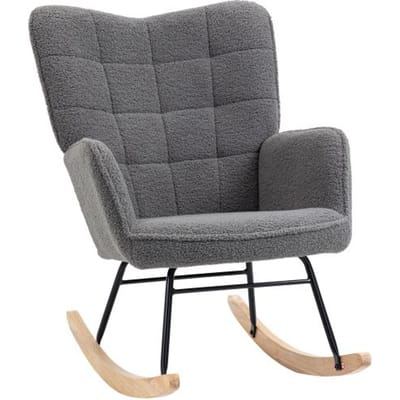 Fauteuil à bascule - MUVOE - Gris foncé - Rembourré - Accoudoirs - Capacité 120 kg gris