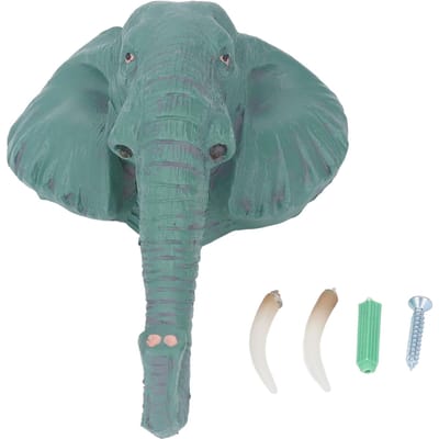 Crochet mural simple en forme de tête d'éléphant, style rétro américain, détails réalistes, crochet pour manteau et chapeau en forme d'animal