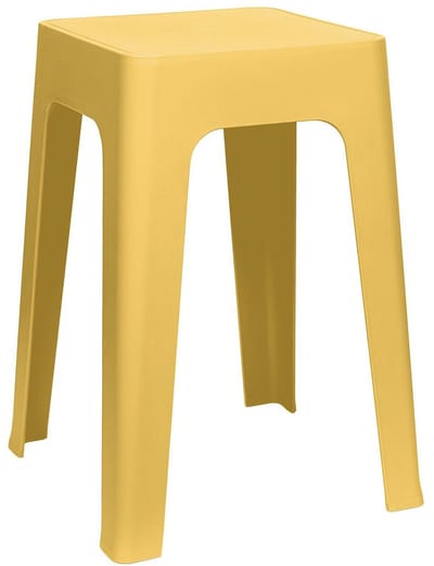 Home Deco Factory zit krukje/stoel - geel - D34 x H47 cm - Stapelbaar - kunststof - bijzet tafeltje