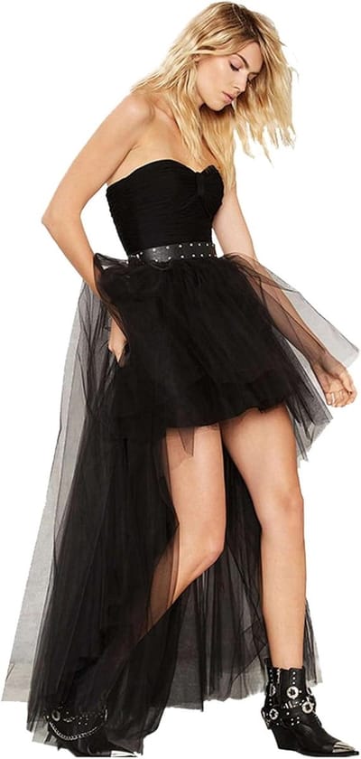 Vintage Gothische Tulle Rok voor Dames | Steampunk Hoge Taille Dovetail Rok voor Bruiloften, Feesten en Speciale Gelegenheden