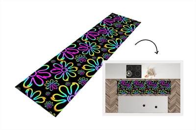 Keukenloper - Loper keuken - Bloemen - Neon - Patronen - Psychedelisch - 200x50 cm - Keukenloper vinyl