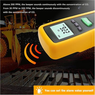 Luchtkwaliteit Monitor - CO Detector - Veiligheid Thuis - Hoge Precisie Sensor - 0-1000 ppm - Zwart