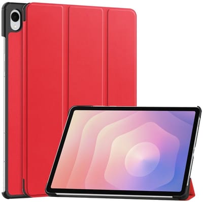 Tablet Hoes Geschikt voor Samsung Galaxy Tab S11 | Book Case met Standaard | Kunstlederen Beschermhoes | Tri-fold | Rood