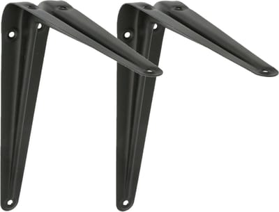 AMIG Plankdrager/planksteun van metaal - 2x - gelakt zwart - H175 x B150 mm
