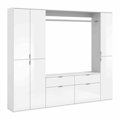 Projectxcombinatie wit hoogglans - 34x212x193cm