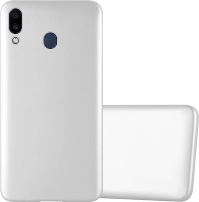 Cadorabo Hoesje geschikt voor Samsung Galaxy M20 in METALLIC ZILVER - Beschermhoes gemaakt van flexibel TPU silicone Case Cover