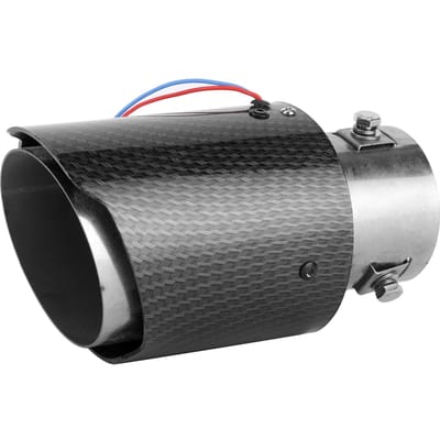 Uitlaatpijp Staart Keel Demper LED Tip Trim Auto Vervanging Inlaat 63mm Uitlaat 90mm Rood Licht rood