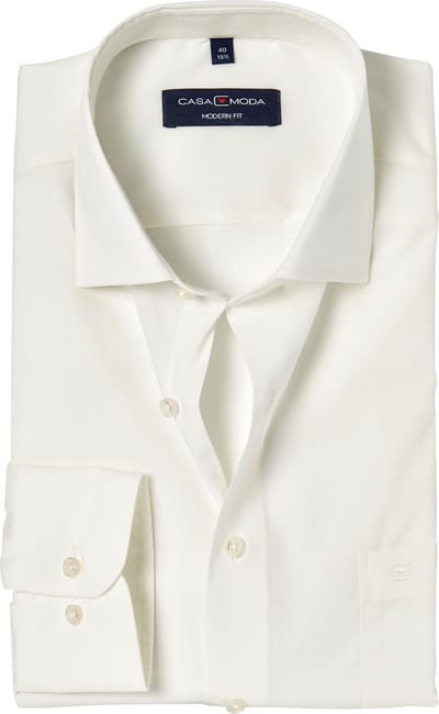 CASA MODA modern fit overhemd - popeline - beige - Strijkvriendelijk - Boordmaat: 39 (EU maat: M)