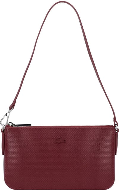 LACOSTE Leren Schoudertas Avondtas Chantaco Classics Shoulder Bag Zin Wijnrood