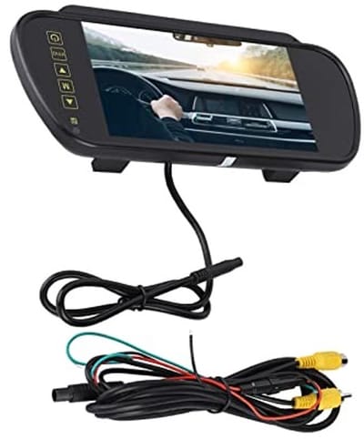 Dailygoods- Achteruitkijkspiegel 7 Inch LCD - Achteruitrijcamera - Binnenspiegel met Zuignap - Verbeterde Connectiviteit - Helder Beeld - Veelzijdige Compatibiliteit - Autodisplay