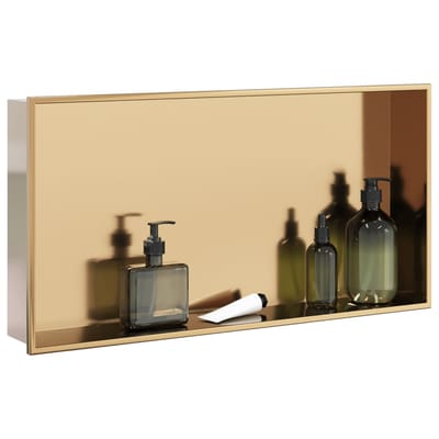 vidaXL - Douchenis - 62x32x9 - cm - roestvrijstaal - geborsteld - goudkleurig