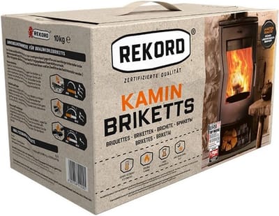 Rekord Bruinkool briketten 1x 18 stuks - briketten - haardhout- kachel- lignite - 10 kg.