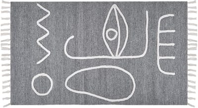 YAVU - Modern vloerkleed - Grijs - 80 x 150 cm - Polyester