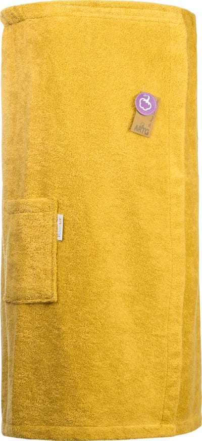 ARTG® Towelzz - Sauna Kilt - Dames - met Klittenband - Donkergeel - Mustard - (Borstomvang tot 150 cm)