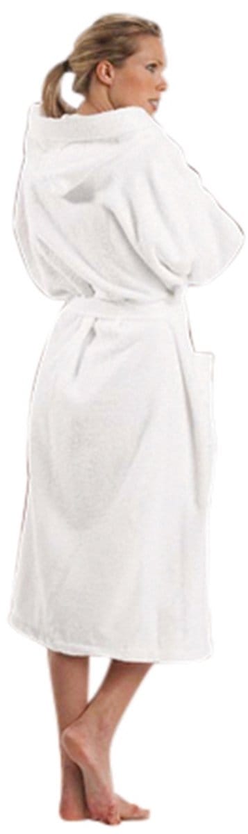 Badjas Kimono met capuchon - Maat M - WIT (100% katoen)