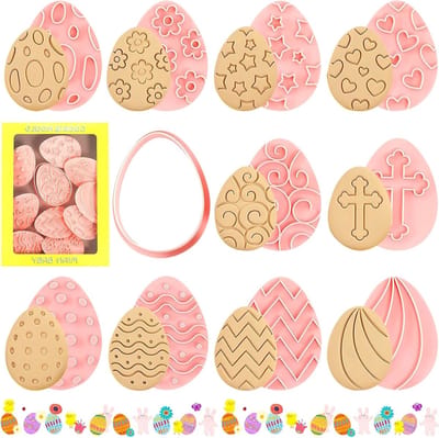 Set van 10 Paas Koekjesuitstekers voor Konijnen en Kuikens - 3D Drukbare Koekjesvormen voor Paasfeest, Fondant en Bakaccessoires