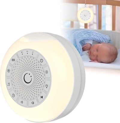 Mini Geluidsmachine - Witte Ruis - Baby Slaap - Compact Ontwerp - Draagbaar - Wit