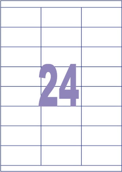 Kangaro etiketten - universeel - inkjet/laser/kopieer - 70x35mm - 100 vel - 24 stickers per vel