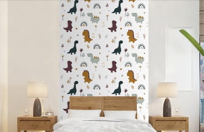 Behang - Fotobehang Patronen - Jongens - Dino - Breedte 150 cm x hoogte 240 cm