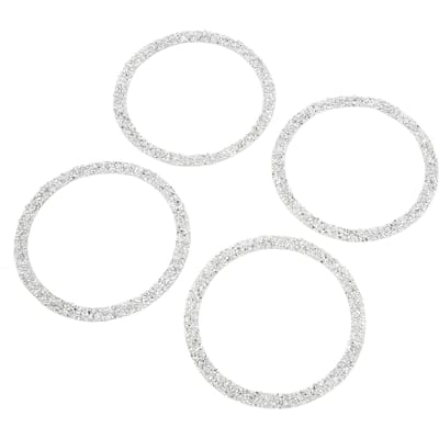 4 STUKS Bling Auto Luidspreker Afdekking Voertuig Deur Audio Luidspreker Reflecterende Sierringen Interieur Accessoires white