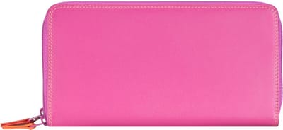 Mywalit Grote dubbele ritssluiting portemonnee leer 18 cm - Dames - Horizontaal - sangria multi